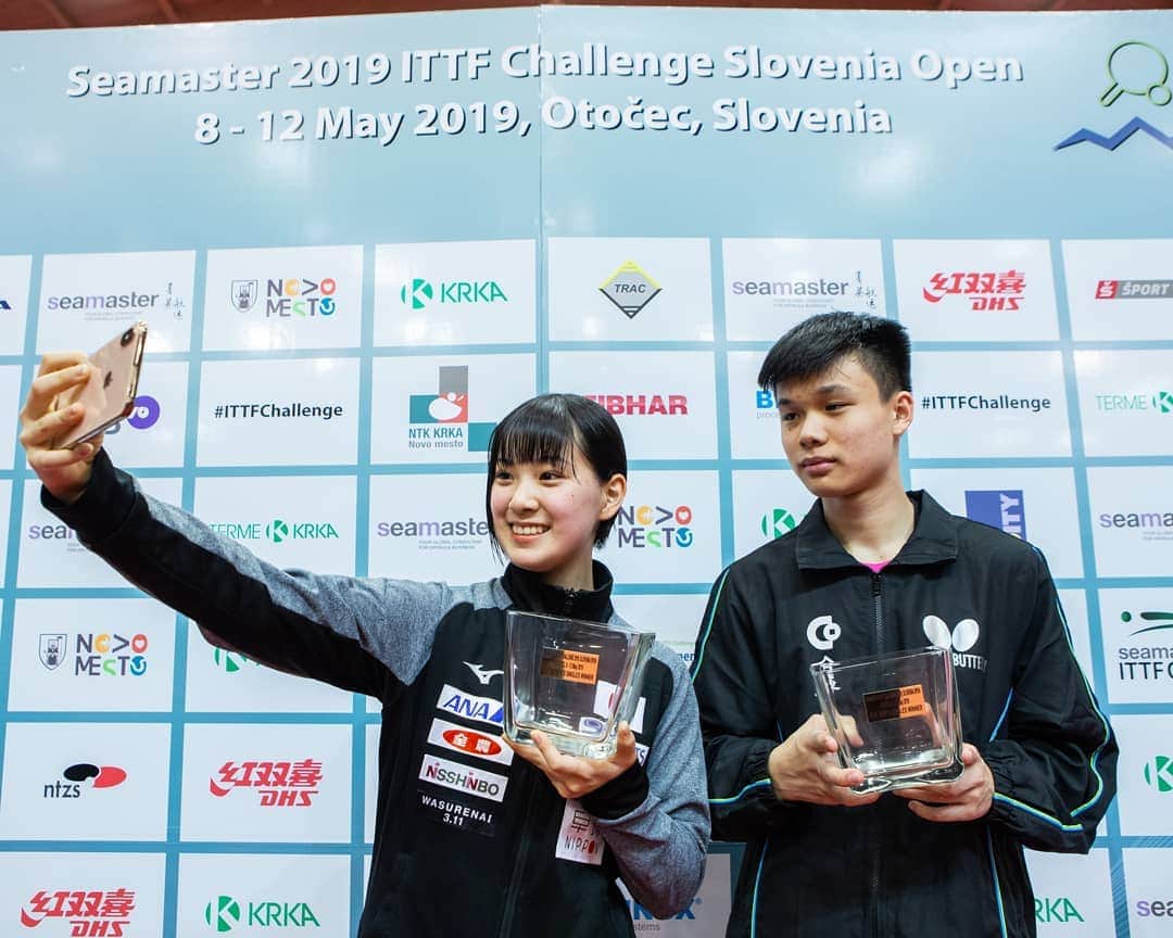 ITTF Worldさんのインスタグラム写真 - (ITTF WorldInstagram)「#Congratulations to our 2019 #ITTFChallenge Slovenia Open U21 Champions! 💪🏻💪🏻 . U21 WS 🥇Miyuu Nagasaki 🥈Tsai Yu-Chin . U21 MS 🥇Feng Yi-Hsin 🥈Bastien Rembert」5月12日 1時49分 - wtt
