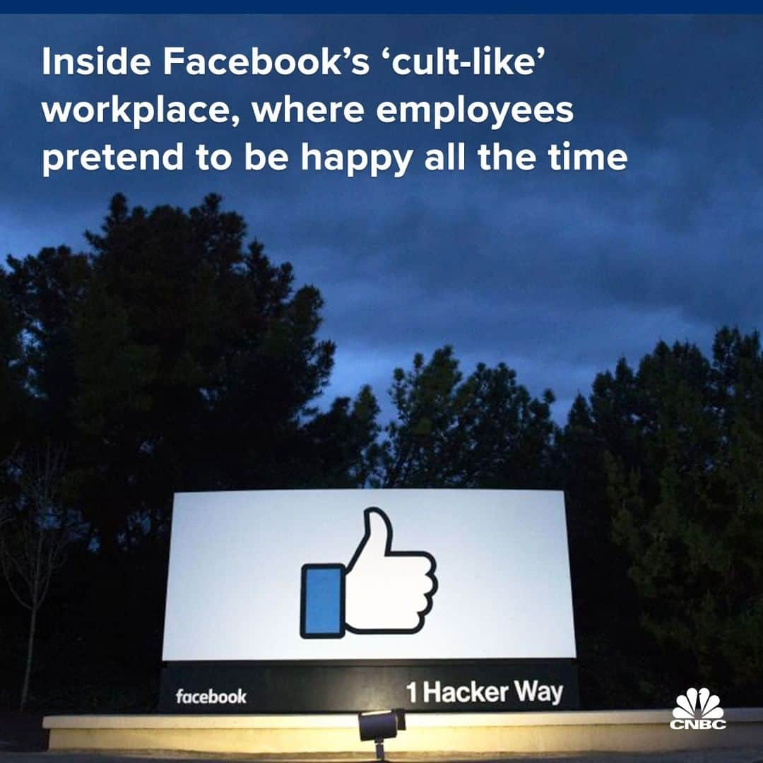 CNBCさんのインスタグラム写真 - (CNBCInstagram)「Facebook's reputation as being one of the best places in Silicon Valley to work is starting to show some cracks. ⠀ ⠀ Some former Facebook employees have hinted at an atmosphere in which employees feel pressure to place the company above all else in their lives, fall in line with their manager's orders and force cordiality with their colleagues so they can advance. Several former employees likened the culture to a "cult."⠀ ⠀ This culture has contributed to the company's well-publicized wave of scandals over the last two years, such as governments spreading misinformation to try to influence elections and the misuse of private user data, according to many people who worked there during this period. ⠀ ⠀ For more on what it's like to work at Facebook, visit our link in bio.⠀ *⠀ *⠀ *⠀ *⠀ *⠀ *⠀ *⠀ #facebook #instagram #socialmedia #marketing #business #entrepreneur #branding #digitalmarketing #technology #startup #markzuckerberg #siliconvalley  #sanfrancisco #bayarea #california #cnbc」5月12日 6時57分 - cnbc