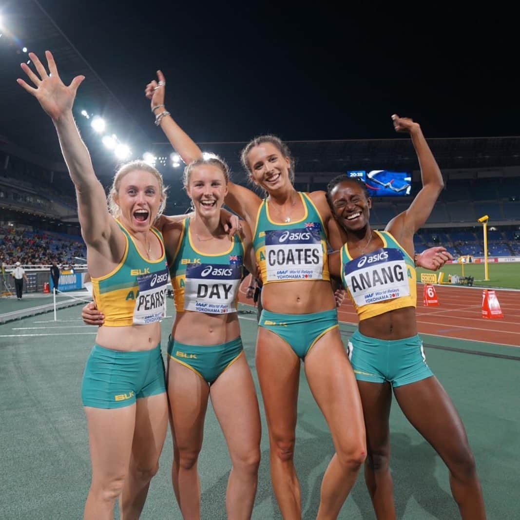 サリー・ピアソンさんのインスタグラム写真 - (サリー・ピアソンInstagram)「Australia’s fastest time since the Sydney 2000 Olympics, and third fastest team of all-time 🙌 So pumped to be through to the 4x100m final with you girls after our 43.19s performance 🏃‍♀️ bring on the final 💪 • #ThisIsAthletics #IAAFWorldRelays」5月12日 7時31分 - sallypearson