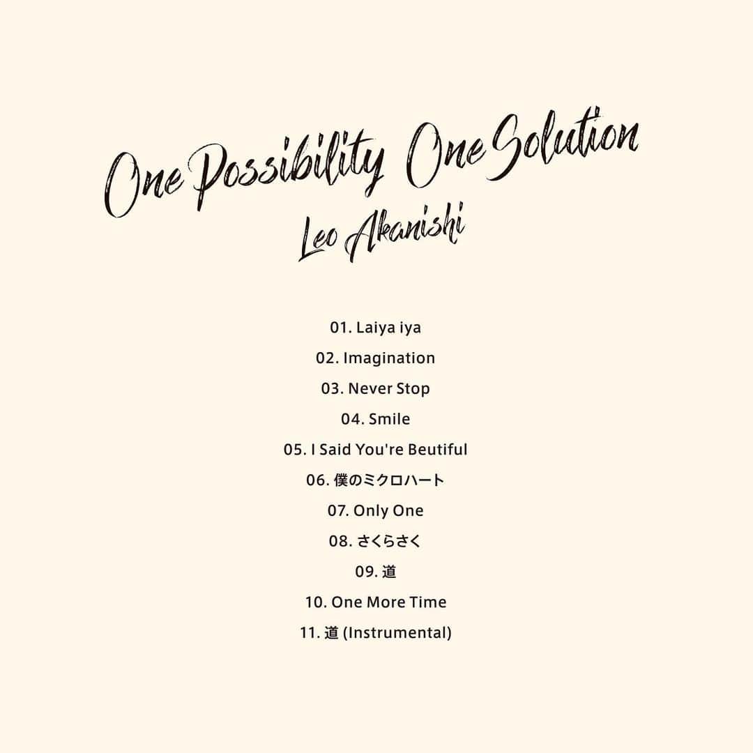 礼保さんのインスタグラム写真 - (礼保Instagram)「‪ Leo Akanishi LIVE TOUR 2019 ‬ ‪1st「One Possibility  One Solution」‬ ‪  収録曲 アルバムジャケ写 発表！！‬」5月12日 19時32分 - leo_akanishi_official