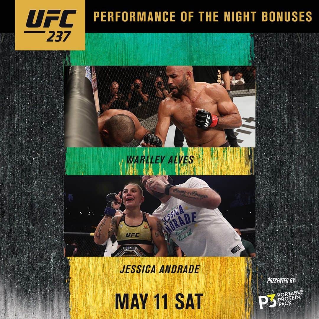 UFCさんのインスタグラム写真 - (UFCInstagram)「POTN: @WarlleyAlves & @JessicaMMAPro | B2YB @P3 #UFC237」5月12日 14時57分 - ufc
