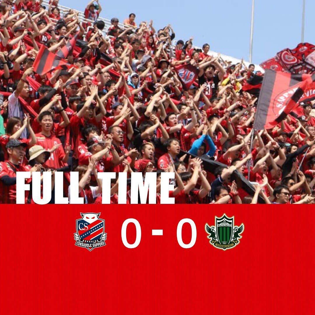 コンサドーレ札幌さんのインスタグラム写真 - (コンサドーレ札幌Instagram)「FULL TIME!! #consadole #コンサドーレ #Jリーグ　#JLEAGUE #football #soccer #supporter #サポーター #soccerphotography #soccertime #北海道　#HOKKAIDO #札幌　#SAPPORO #札幌ドーム　#sapporodome #stadium #spogram」5月12日 15時03分 - hokkaido_consadole_sapporo