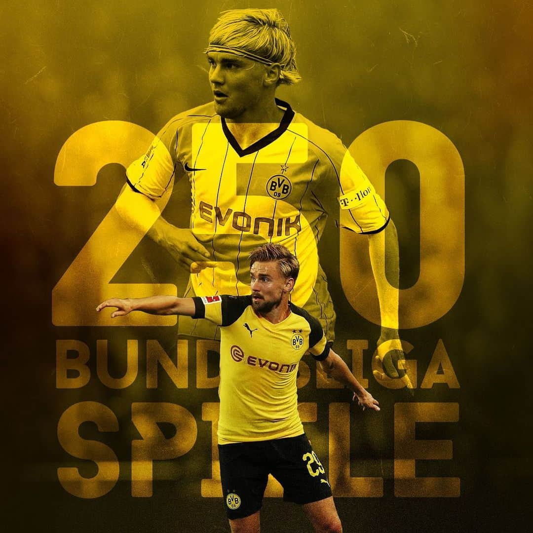 マルセル・シュメルツァーのインスタグラム：「🖤💛 #bvb #250 #bundesliga」