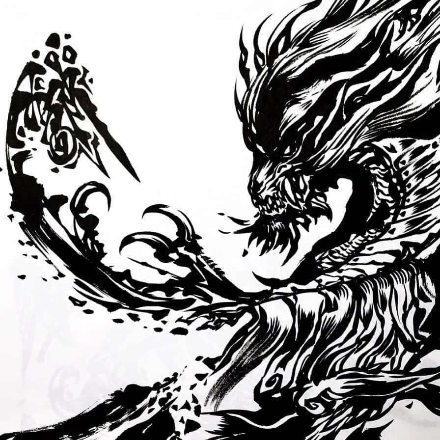 雨宮慶太さんのインスタグラム写真 - (雨宮慶太Instagram)「獣  #dragon #monster #dotart  #アート #japan  #Asia  #doddle  #sketch #woman #fairy #creature #pencil #draw  #drawing #instagood #draw #art  #illust  #illustration」5月12日 17時17分 - keitaamemiya