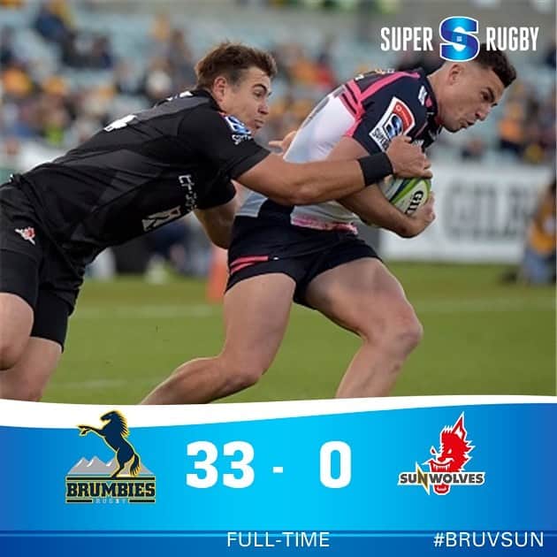 Super Rugbyさんのインスタグラム写真 - (Super RugbyInstagram)「Full time: the Brumbies have stampeded away with another victory at home #SuperRugby #BRUvSUN」5月12日 17時17分 - superrugby