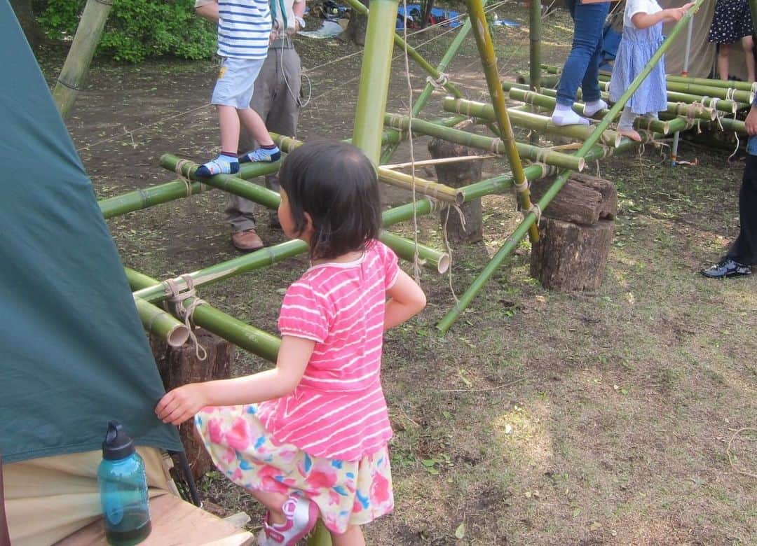 歩りえこさんのインスタグラム写真 - (歩りえこInstagram)「竹で出来た橋を渡ってみよう♪﻿ ﻿ ボーイスカウトの少年少女たちが力を合わせて作った遊び場❣️﻿ ﻿ #お姉ちゃん﻿ #ボーイスカウト﻿ #遊び場﻿ ﻿」5月12日 17時20分 - riekoayumi