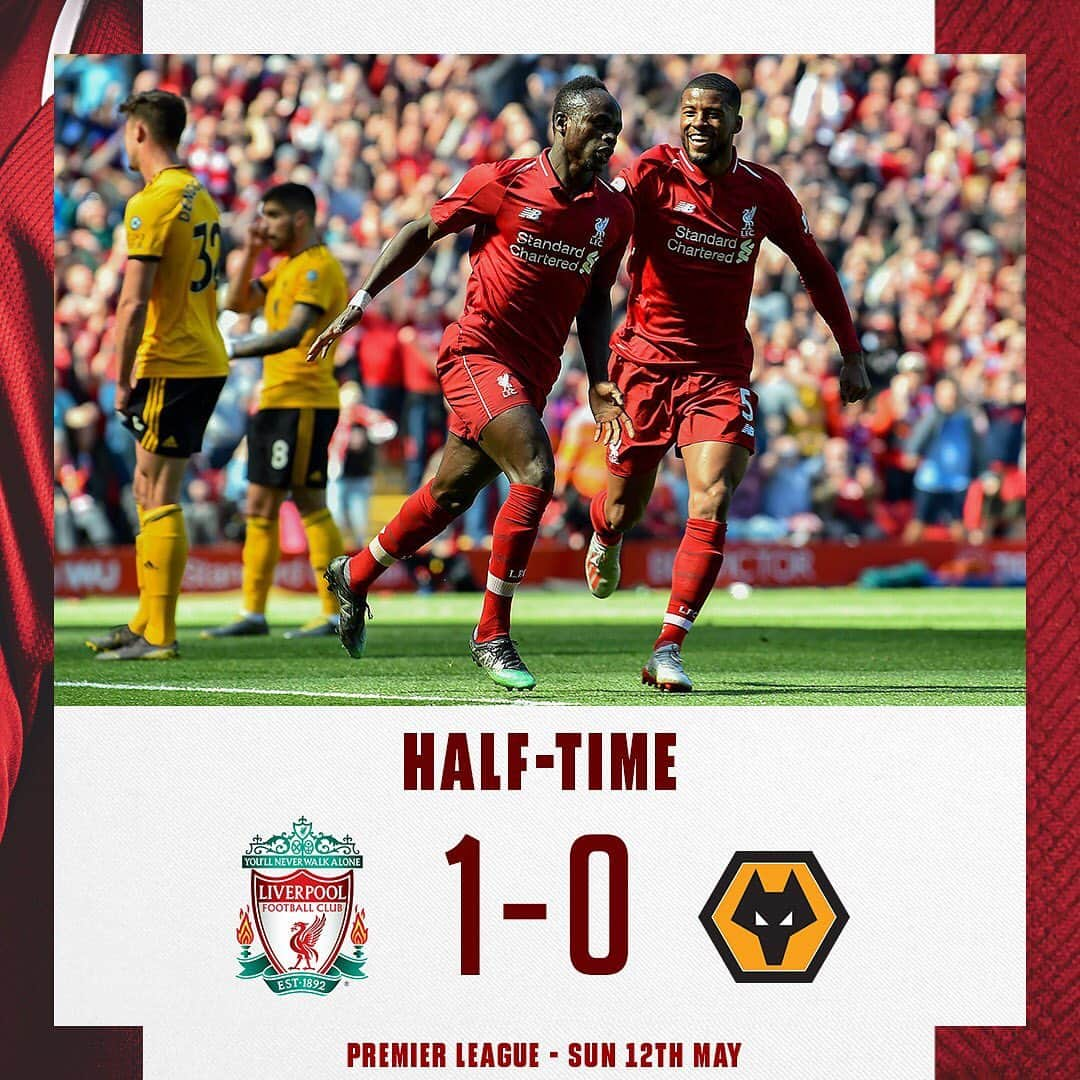 リヴァプールFCさんのインスタグラム写真 - (リヴァプールFCInstagram)「Ahead at HT #LFC #LiverpoolFC #PL #PremierLeague #LIVWOL #Anfield」5月12日 23時46分 - liverpoolfc