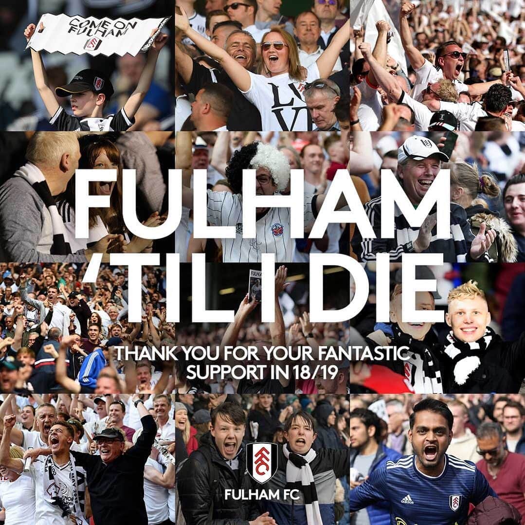 フラムFCさんのインスタグラム写真 - (フラムFCInstagram)「👏👏👏 Thank you for all your support this season, you have been amazing. ⚫⚪ #FULHAMTILIDIE」5月13日 0時58分 - fulhamfc