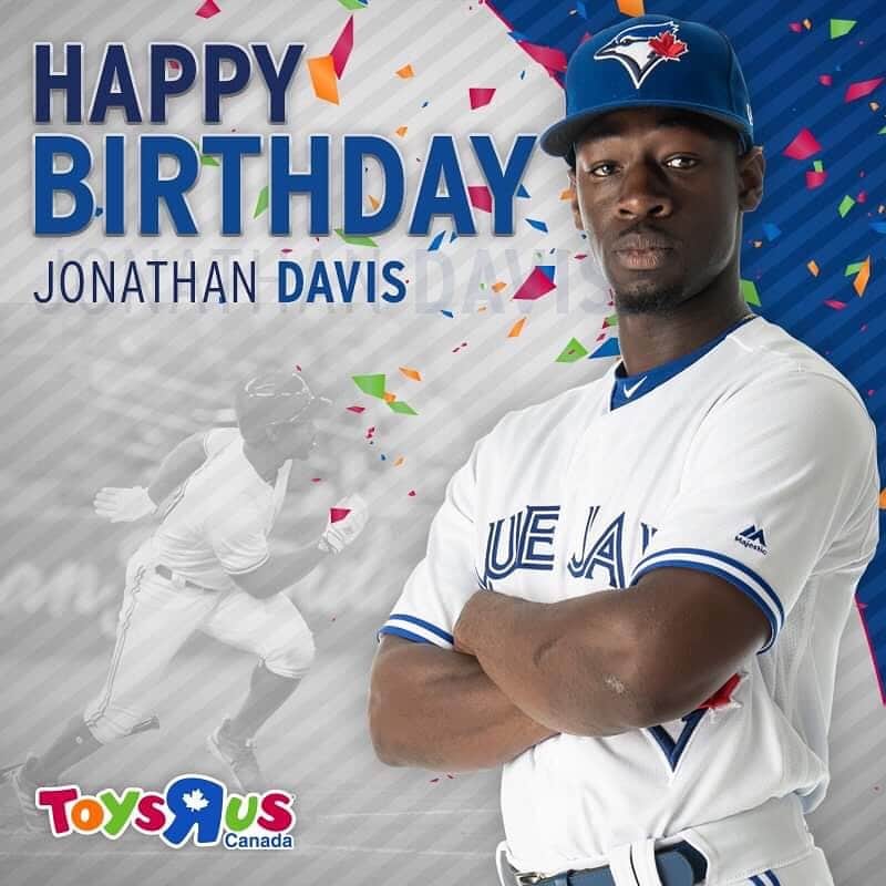 トロント・ブルージェイズさんのインスタグラム写真 - (トロント・ブルージェイズInstagram)「Our speedy centre fielder turns 2️⃣7️⃣ today! Drop a 🎈 to wish @3_jonathandavis a happy birthday!」5月13日 1時28分 - bluejays