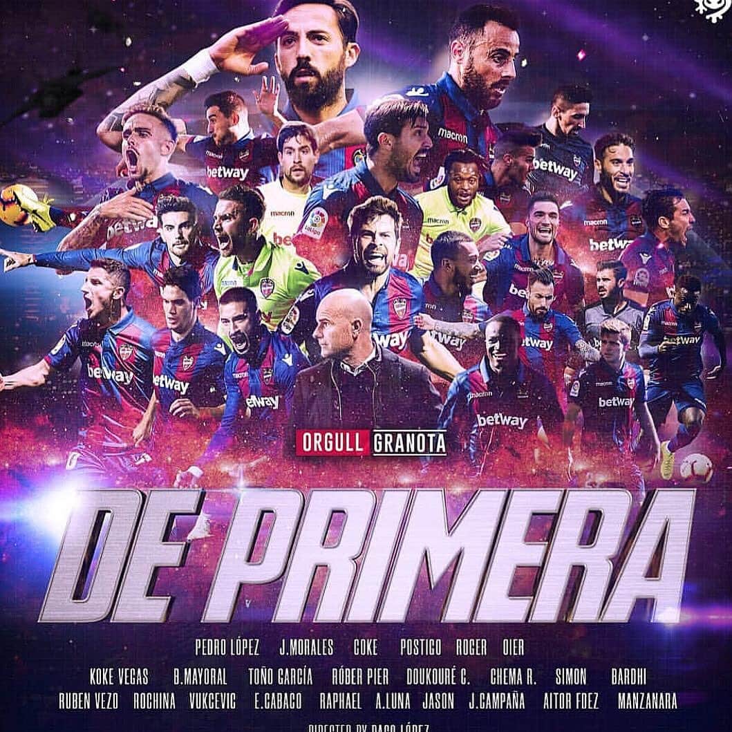 オイエル・オラサバル・パレデスのインスタグラム：「Otro año mas en Primera!! Enhorabuena a todo el Levante!!」