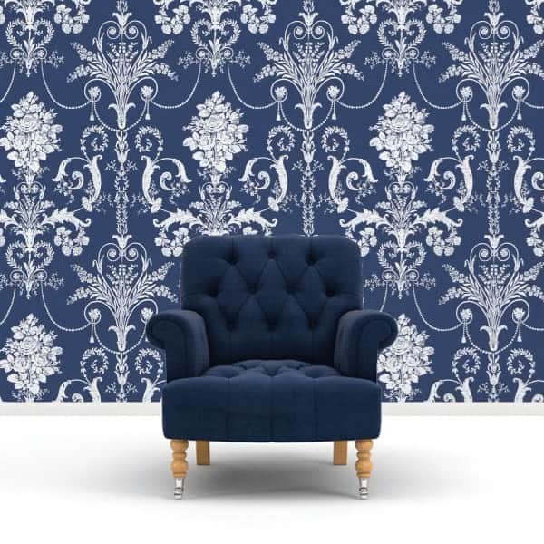 ローラアシュレイのインスタグラム：「Our best-selling wallpaper prints have been recoloured in the much-loved shade of Midnight Blue 💙 Which of these iconic prints would you love to decorate your home with?」