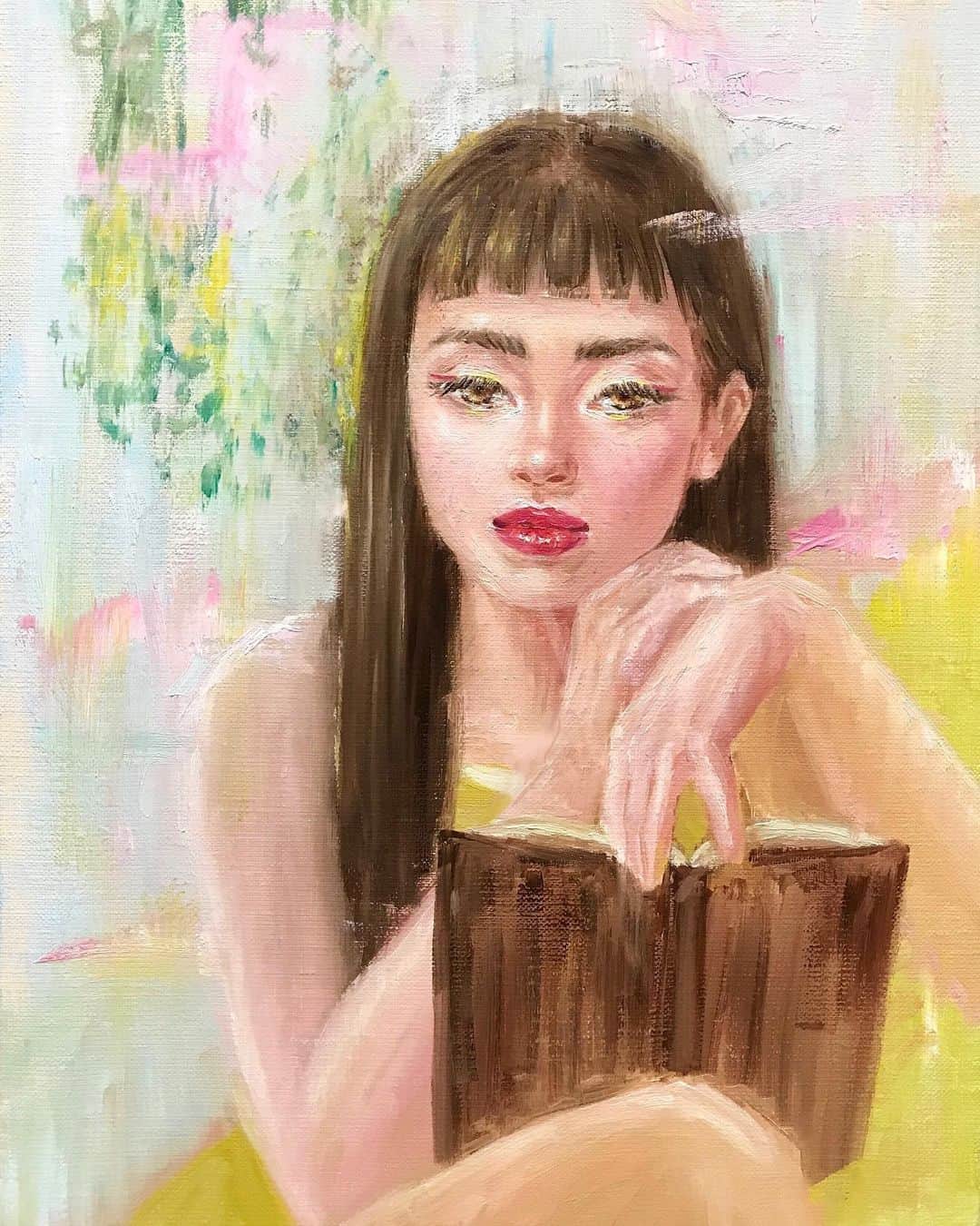 古賀陽子のインスタグラム：「Pending… 一旦 寝かせとこう __________ 🔜 個展: 5月29日(水)〜6月4日(火) @大丸心斎橋店 北館12F 美術画廊  #人物画 #肖像画 #portrait #アート #絵 #gallery #ギャラリー #画家 #artist #painter #portraitartist #painting #art #artwork #油絵 #oilpainting #artstagram #artistoninstagram #instapainting #instajapan #instaart #instaartist #古賀陽子 #yokokoga #exhibition #exhibit #大阪 #個展 #アート好きな人と繋がりたい #ギャラリー巡り」