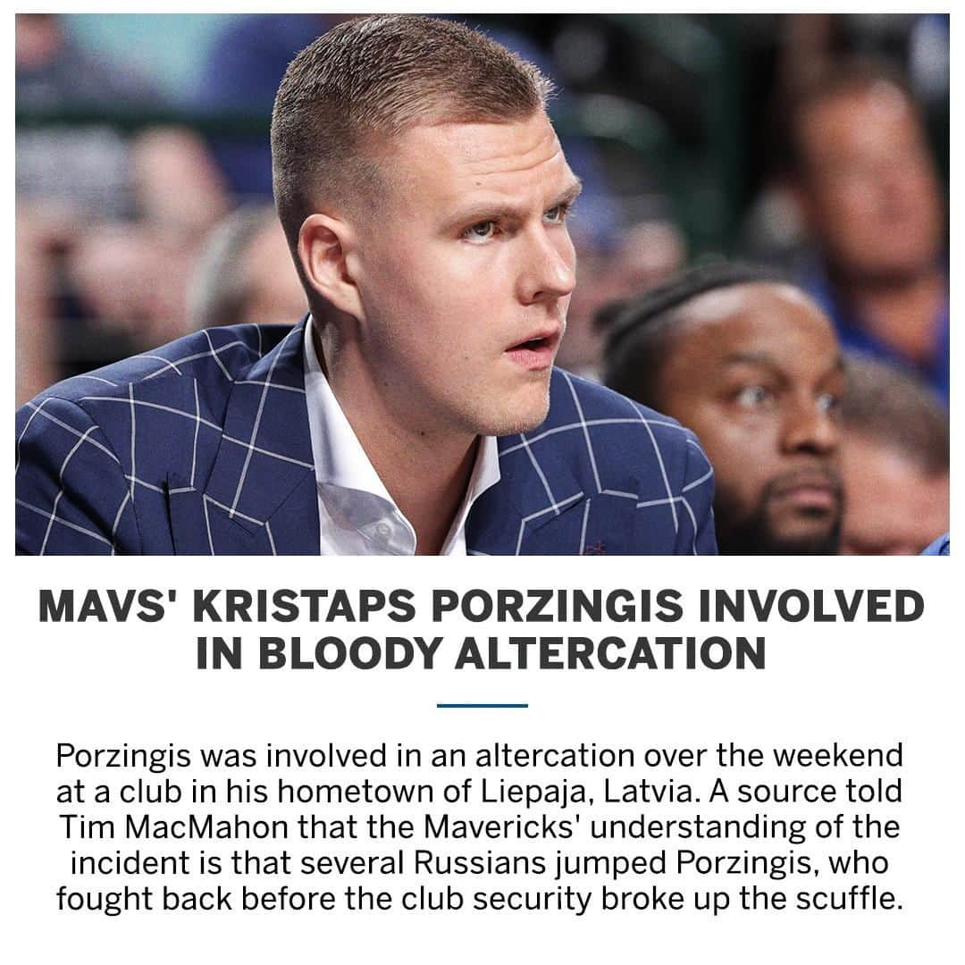 スポーツセンターさんのインスタグラム写真 - (スポーツセンターInstagram)「A source told Tim MacMahon that Porzingis was hit with an object, believed to be a chair, but he did not suffer any significant injuries.」5月13日 5時11分 - sportscenter