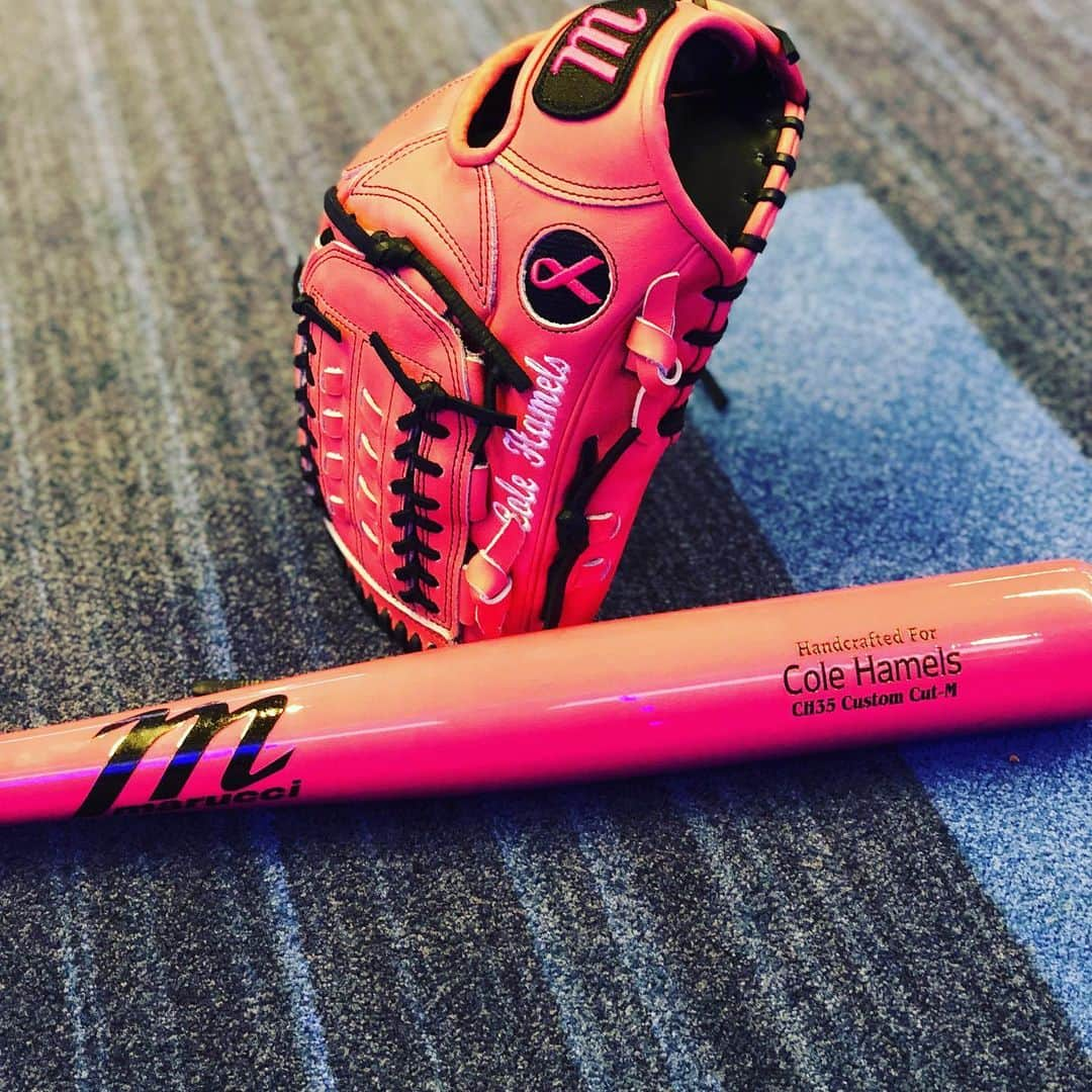 コール・ハメルズのインスタグラム：「Mother’s Day baseball gear from Marucci!! Missed it by a day but still very special!! Thank you to all the mothers out there and of course my mom and my wife @heidi_hamels, you deserve everyday to be yours because there are never enough words to tell you how important and amazing you all are!! @maruccisports #mlbmothersday」