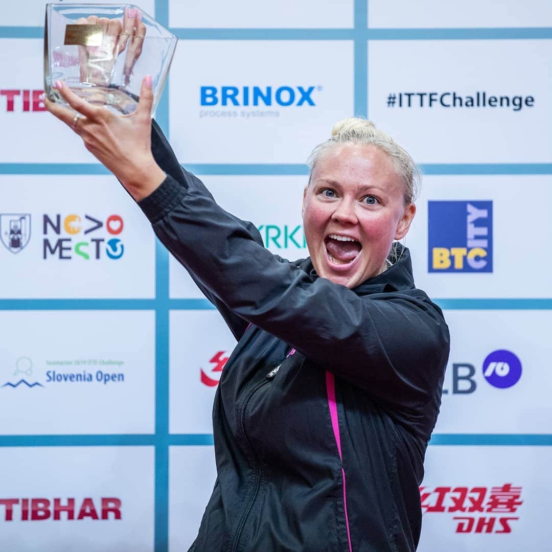 のインスタグラム：「Huge smile for #Mondaymotivation 😁 #Congratulations to all our 2019 #ITTFChallenge Slovenia Open winners 💪🏻👏」