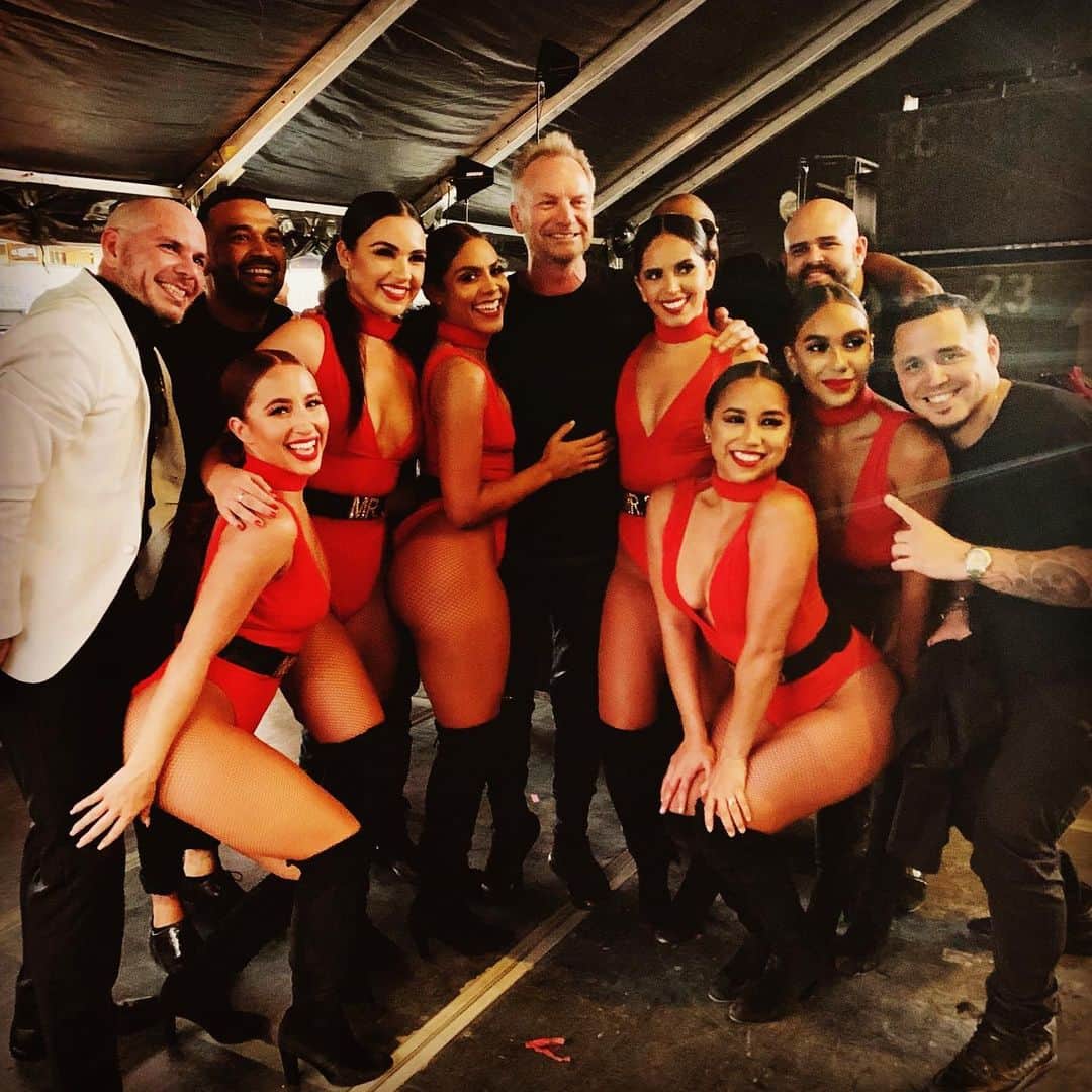 ピットブルのインスタグラム：「Thank you @theofficialsting It was true honor. What a blessing! You’re a living legend. Also to all mothers, it’s your day everyday! Happy Mother’s Day! @themostbadones #theagents #kaboo #happymothersday」