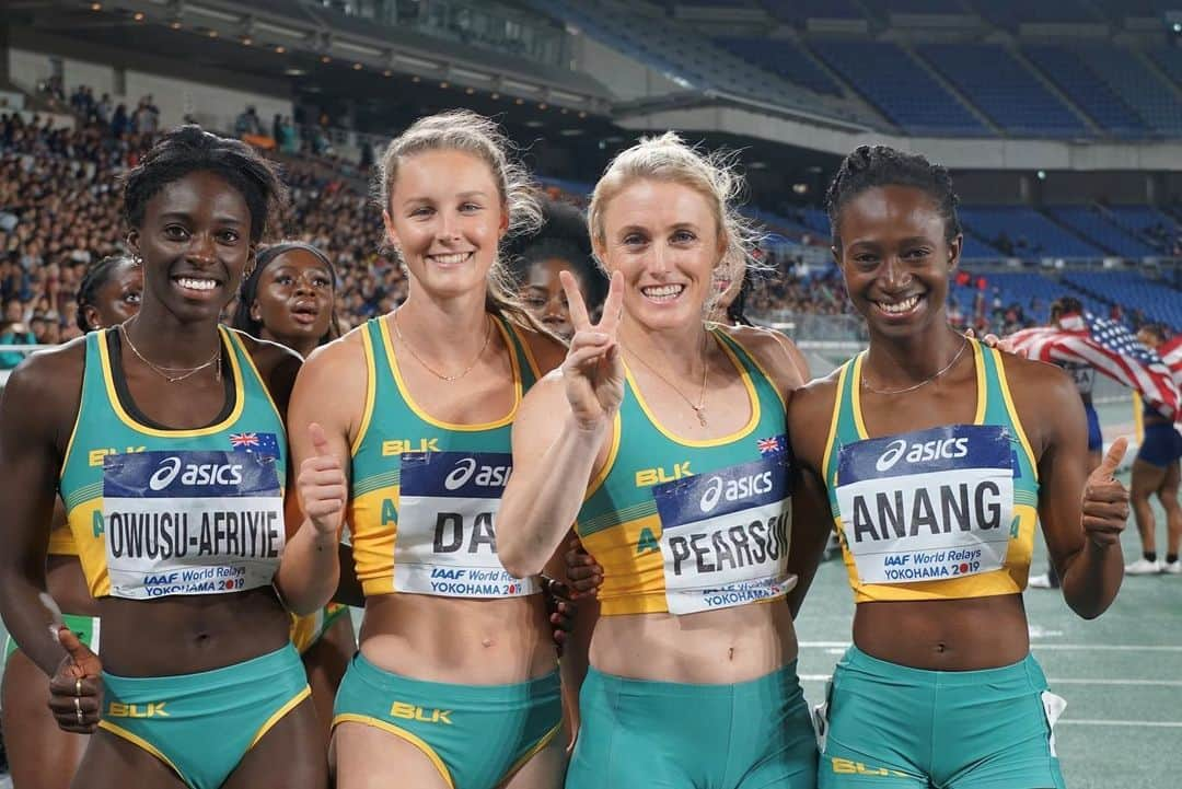 Naa Anangさんのインスタグラム写真 - (Naa AnangInstagram)「6th in the final, best Australian Women’s 4x100m performance in a championships in 27 years, fasted time in 19 years, qualified for World Championships in Doha and 3rd fastest Aus time ever!! 🤯 So proud of these girls and what we’ve achieved in only a month and so blessed to know each of them. Until next year Japan 😉✌️ #wheresStan #runningwithmyRabbi」5月13日 10時46分 - ohyeahnaa