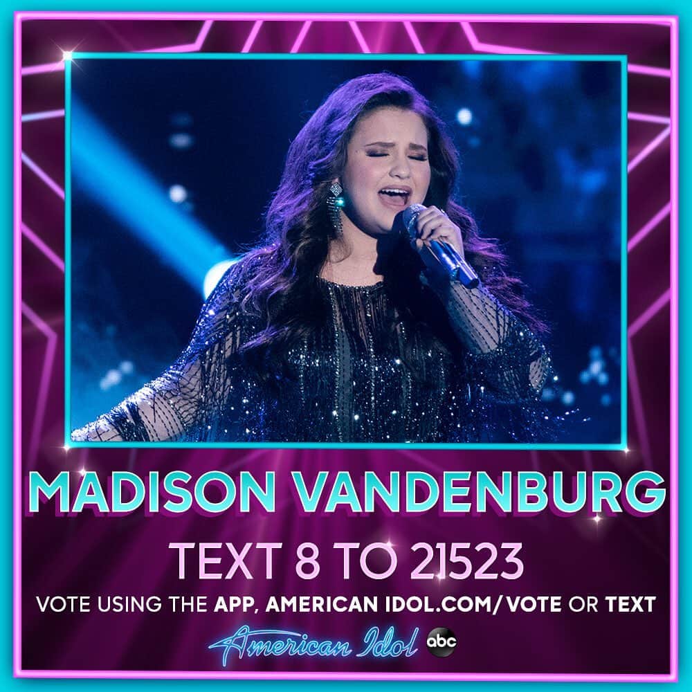 American Idolさんのインスタグラム写真 - (American IdolInstagram)「Felt that, @madisonv❣️ ⁣⁣ 3⃣ ways to vote:⁣⁣⁣ ⁣⁣⁣⁣⁣⁣⁣⁣⁣⁣⁣ 🌟Go to americanidol.com/vote⁣⁣⁣⁣⁣⁣⁣⁣⁣⁣⁣⁣⁣ 🌟In the American Idol App ⁣⁣⁣⁣⁣⁣⁣⁣⁣⁣⁣⁣⁣ 🌟Text “8" to “21523”⁣⁣⁣⁣⁣⁣⁣⁣⁣⁣⁣ ⁣⁣⁣⁣⁣⁣⁣⁣⁣⁣⁣ #AmericanIdol」5月13日 10時47分 - americanidol