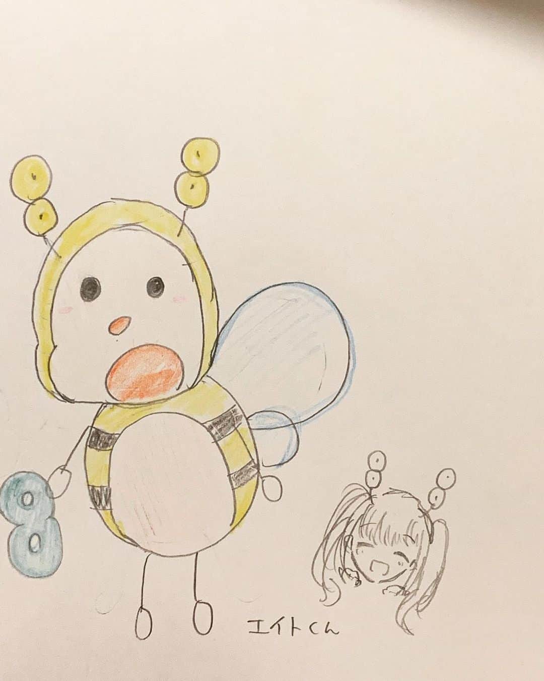 高岡薫のインスタグラム：「SHOWROOMで描いた絵です🙃 人選は…特に意味はないです！  #エイトくん #小田えりな #谷川聖 #横道侑里 #行天優莉奈 #るんばの一日一絵」
