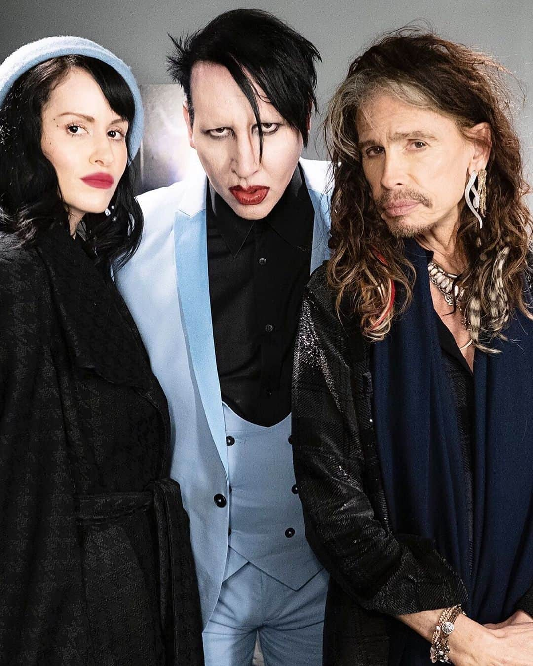 マリリン・マンソンのインスタグラム：「Dream On... Photo by @rosshalfin.  #lindsayusich #steventyler #marilynmanson #johnnydepp #joeperry #alicecooper #hollywoodvampires #taylorswift #tildaswinton #kiefersutherland #wesleysnipes #normanreedus #stephendorff #robzombie #robertpattison #davidbowie」