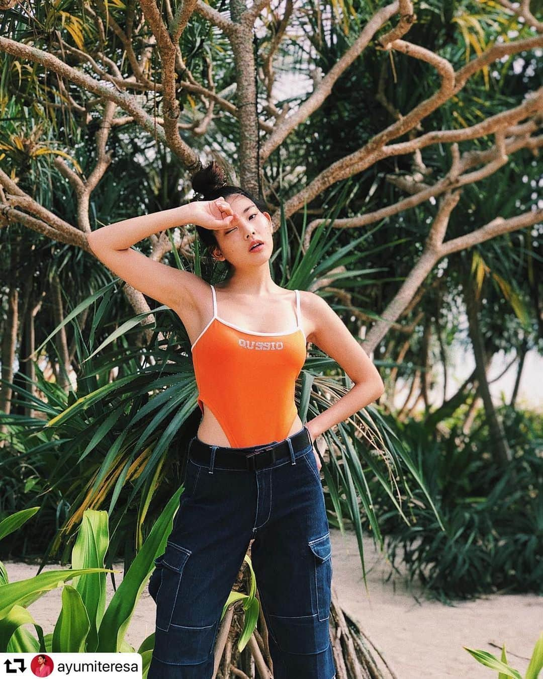 QUSSIO RTW from Tokyoさんのインスタグラム写真 - (QUSSIO RTW from TokyoInstagram)「KIRAKIRA LOGO BODY SUITS #repost @ayumiteresa ・・・ Feelin’ juicy in this bodysuit by @qussio_official 🌴🧡」5月13日 16時33分 - qussio_official