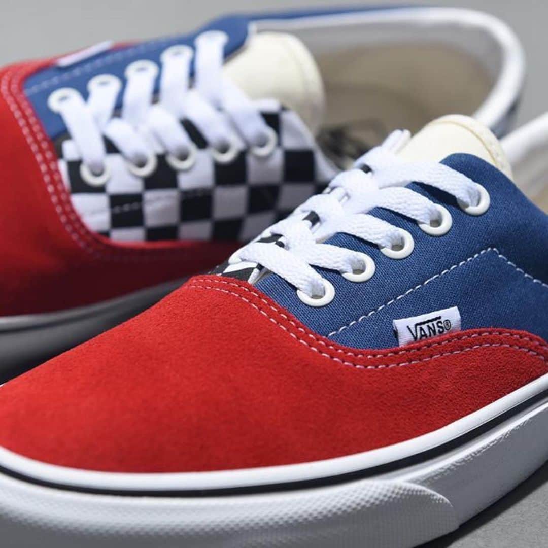 のインスタグラム：「ERA "Mix-Mach" アイコンモデルであるERAに、パーツ毎にVansの定番カラー達が散りばめられた一足。素材もスエードとキャンバスを組み合わせた細かいディテールも心踊る1足だ。 #vansjapan」