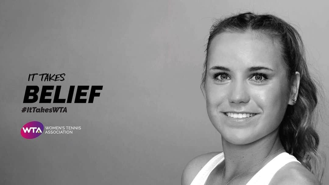 ソフィア・ケニンのインスタグラム：「IT TAKES BELIEF #ItTakesWTA @WTA」