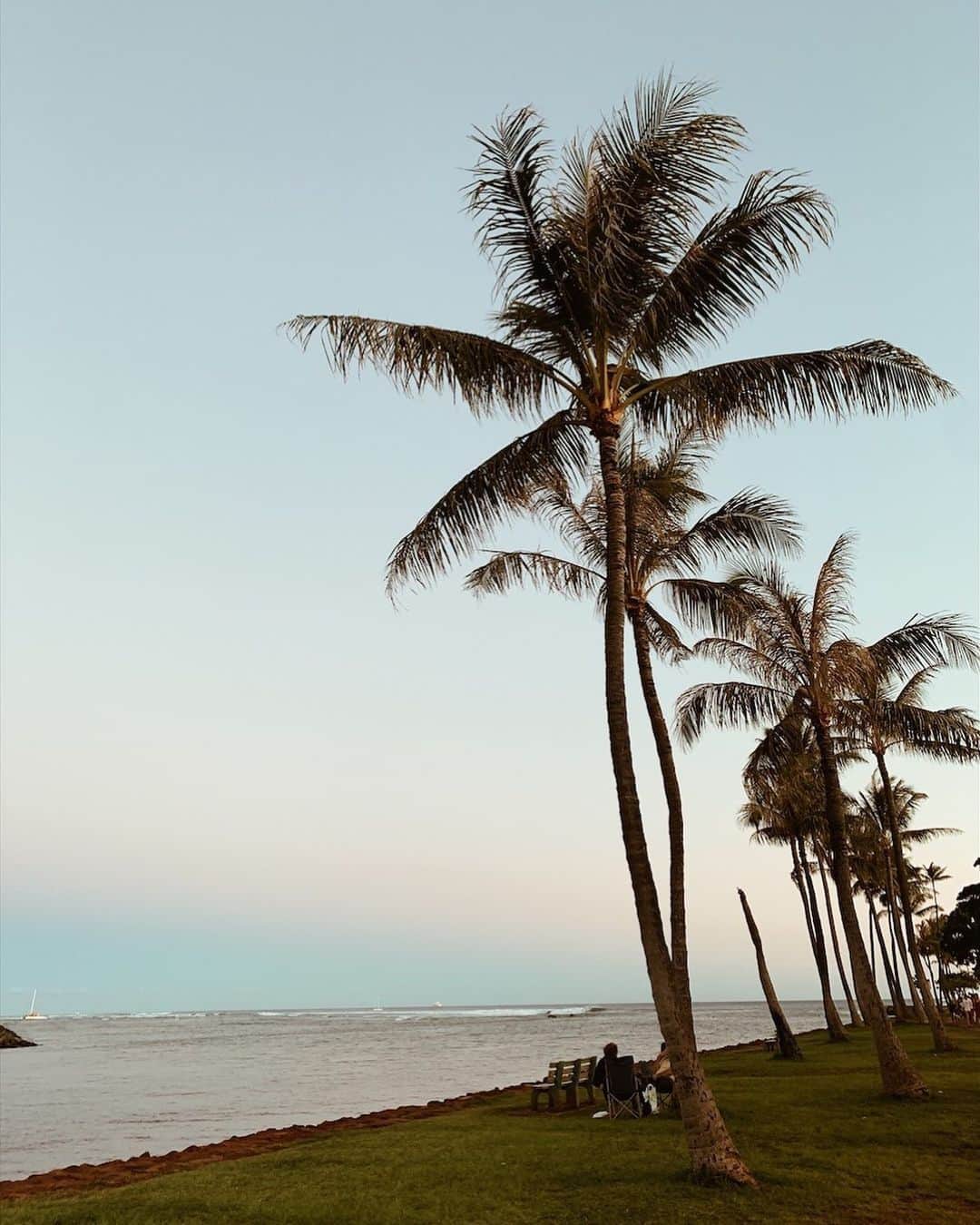 春名亜美さんのインスタグラム写真 - (春名亜美Instagram)「太陽が沈んだあとの空を見るのも大好き。 今日は、空のグラデーションが綺麗すぎて絵葉書みたいだった🌅 ・ ・ ・ #sunset #sunsetbeach #beach #Hawaii #hawaiilife #ハワイ生活 #ハワイ #ハワイライフ」5月13日 19時58分 - amiharunaami