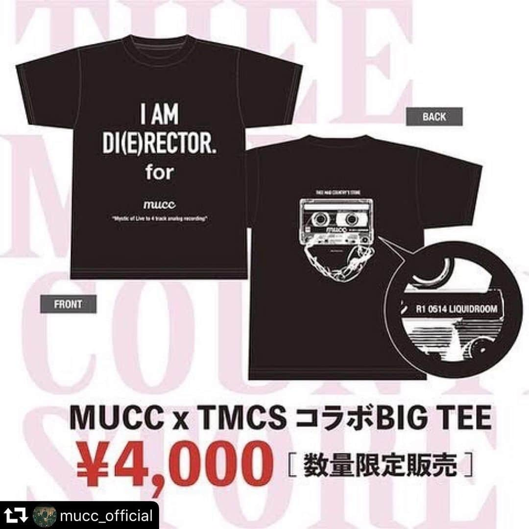 ミヤ さんのインスタグラム写真 - (ミヤ Instagram)「#repost @mucc_official ・・・ 『Free space 〜MUCC DEMO TAPE公開レコーディング 東北・中国 、中部・九州編&アコースティックライヴ〜』グッズ情報  5/14（火） 恵比寿LIQUIDROOM OPEN 17：00／START 18：00 「MUCC×TMCSコラボBIG TEE」販売決定！ ￥4,000 ※枚数限定販売となります  https://55-69.com/news/191897」5月13日 21時27分 - miyaguchi