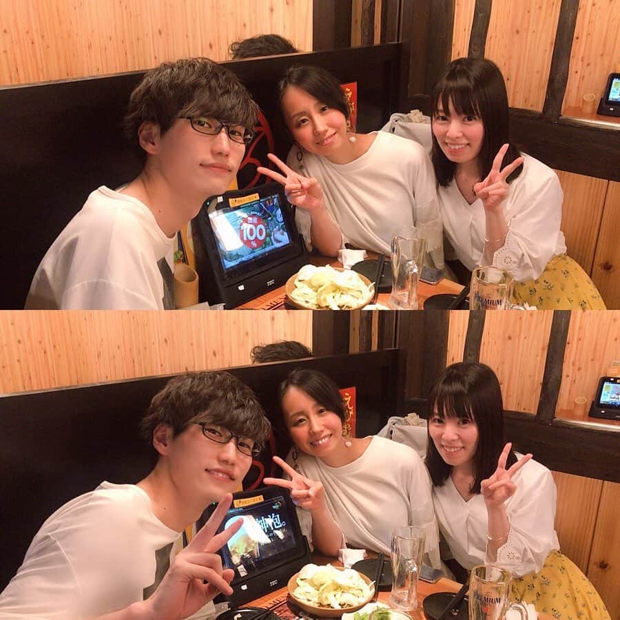 紀伊さつきのインスタグラム：「めちゃくちゃあったかい、わたしのラジオ歴代担当ディレクターさんたち。 その中でも先日は、スタジオ時代を担当してくださってたお二人(#酒豪 )と乾杯〜♪ オシャレなお店で串揚げをお腹いっぱい食べた後、ギリギリ終電まで！ってなって恒例の鳥貴族へ(笑) (ほんと昔から我々なんかあったらここに来てるな🤣) 懐かしい話にたいへん癒された夜でした✨ ・ #おしゃれなお店で撮っておくべきだった #同窓会しすぎ #素敵な人たちがいっぱい  #ラジオ #ディレクター #パーソナリティ #超えて友達 ←#勝手に #いつまでも誘ってね #ありがとう」
