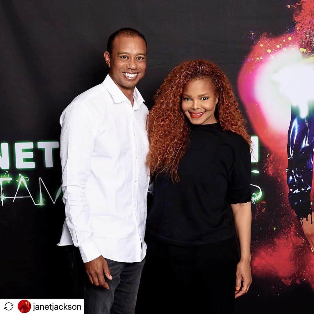 タイガー・ウッズのインスタグラム：「Repost from @janetjackson - “Congrats on winning the 2019 Masters Tiger! Thank U so much for celebrating your @tgrfound’s 21st #TigerJam at #MetamorphosisVegas this weekend. I love that we share the same mission to create a world where opportunity is limitless for all. And a big applause for #HarvardUniversity student Chia Obilo on her accomplishments as an Earl Woods Scholar! ✨ #ReachMillions #RhythmNation #BlackGirlMagic”」