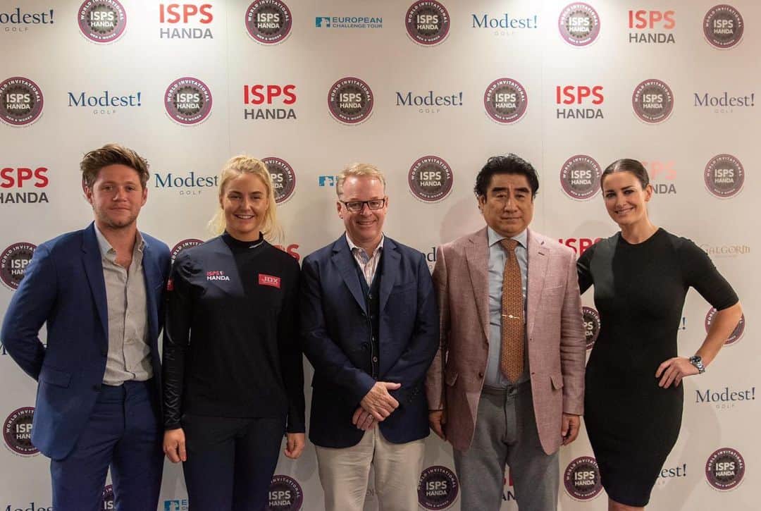 ナイル・ホーランのインスタグラム：「Big day for @modestgolfofficial and golf in general .Huge partnership between ourselves and @isps_handa as we launch the ISPS Handa world invitational in London. One tournament , male and female players and an equal prize fund @galgormresort in August .」