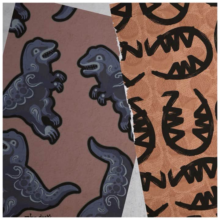 のインスタグラム：「Ready for a Rexy Remix? Our mascot is back from our Pre Fall Shanghai runway show with an artistic makeover by four China-based creatives, including Guang Yu (@undesign), Zhu Jingyi (@zhujingyi1975), Sui Jinguao and @yetiout. Discover the collaboration via link in bio. #CoachNY #CoachShanghai #RexyTheCoachDino」