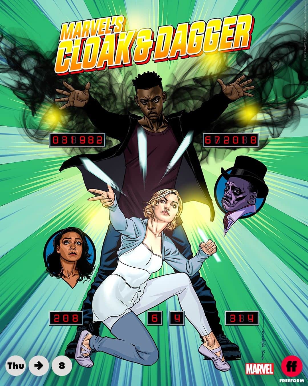 Marvel Entertainmentさんのインスタグラム写真 - (Marvel EntertainmentInstagram)「It's Tandy's turn to play a game...for Tyrone's life. Here's the new poster for this week's episode of "Marvel's #CloakAndDagger" by Marvel artist Brian Stelfreeze.」5月14日 2時29分 - marvel