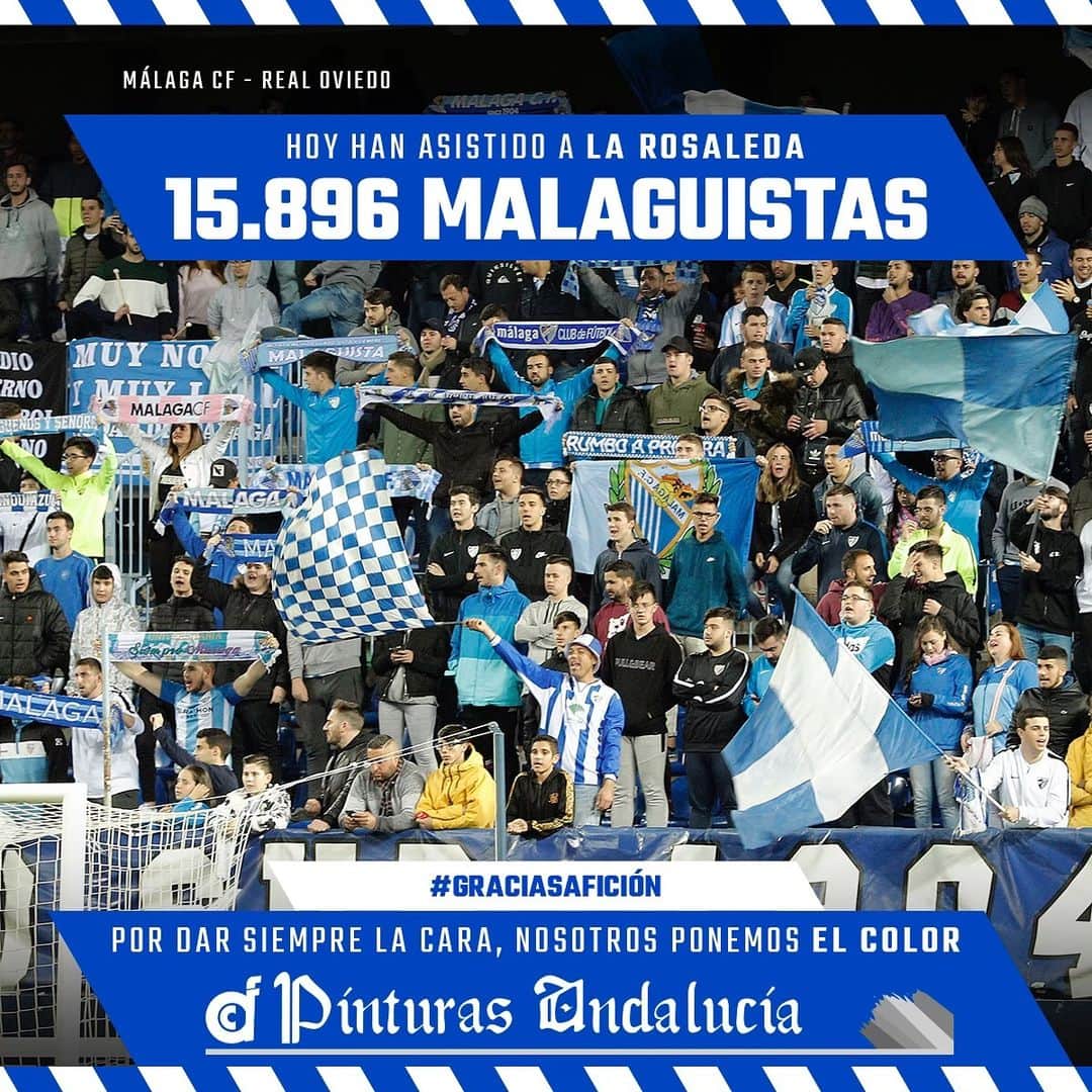 マラガCFさんのインスタグラム写真 - (マラガCFInstagram)「‪¡15.896 almas no paran de alentar al equipo! 🙌💙‬ . ‪#GraciasAfición #SomosMálaga‬ . ‪#MálagaRealOviedo⚽️‬」5月14日 5時15分 - malagacf