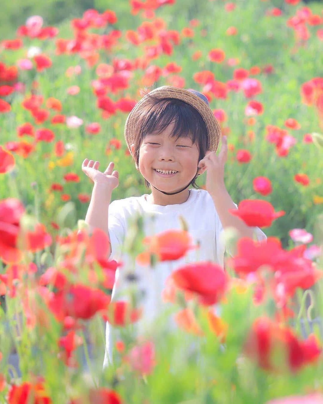 のインスタグラム：「こんにちは😊 現在、「春」をテーマにお写真・動画を募集中です✨ 本日の #タビスルキッズ はこちら💕 📷 @minamigram_00さん 🚩 愛知県・長久手市 「愛・地球博記念公園（モリコロパーク）」 🎙ご本人コメント ❀ 見事なシャーレーポピー🎶  ご機嫌さんでお歌を歌うむすこ☺︎ モリコロパークらしく、 さんぽ🎤 を大熱唱しておりました‪(*ˊᵕˋ* )‪‪❤︎‬"笑笑 ﻿﻿﻿＊＊＊＊＊＊ こんなに満面な笑顔が見られるなんて嬉しいですね😆 素敵なお写真ありがとうございます✨」