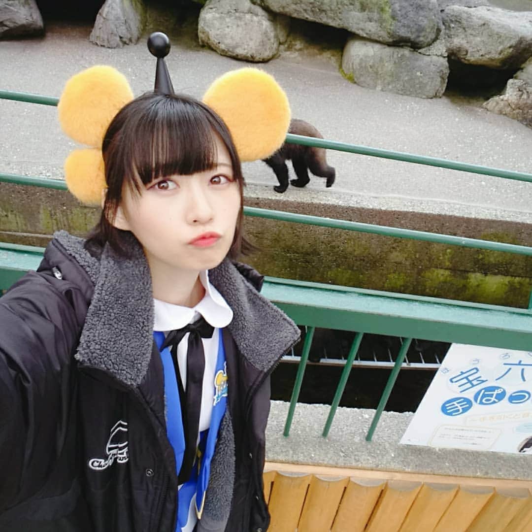空野青空のインスタグラム：「くまくま〜🐻💘 ロケなうだよっ！！ 小さい頃訪れた思い出の場所って、大人になってからも大好きだよね〜ヽ(*´∀`*)ﾉ🌸 くまくまʕ•ᴥ•ʔ♡♡ . . #岐阜 #高山 #奥飛騨温泉郷 #奥飛騨 #HAB #ロケ #CM撮影 #奥飛騨クマ牧場 #こぐま #レスがキタ #あおにゃん #空野青空 #ボブ #黒髪女子 #ちゅー」