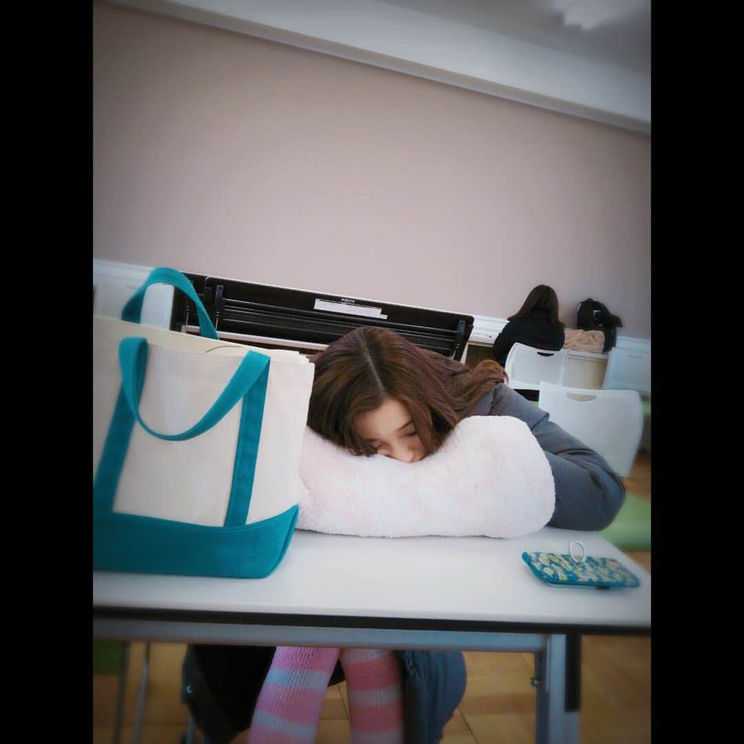 足立梨花さんのインスタグラム写真 - (足立梨花Instagram)「ねむいねぇ〜( ˙༥˙ )zzz .  #おネム #ここらで寝顔を #2枚目のやつ #顔めり込んでる #www #なつかしの写真シリーズ #アヤメくんののんびり肉食日誌 #椿雛菊 #デイジー #🌼」5月14日 18時43分 - adacchee