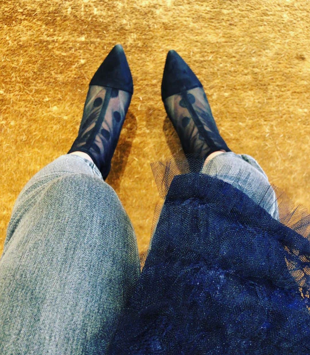 のインスタグラム：「👟👞👢👡👠 #今日の靴  久々にはいてみた！ #あみあみ  #boots  #dots  #shoes #shoeslover #shoesaddict #shoesoftheday #sotd #ootd  お気に入りのチュールコート♥ #MATRIOCHKA」