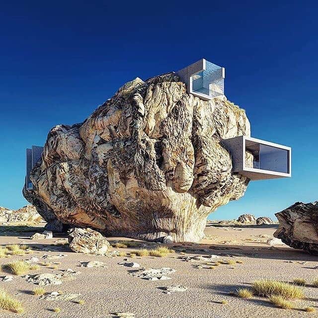 HYPEBEAST Japanさんのインスタグラム写真 - (HYPEBEAST JapanInstagram)「#hypebeastart : Amey Kandalgaonkarがデザイン/3Dレンダリングした『House Inside a Rock（岩の中の家）』のビジュアルをチェック。 Photo: Amey Kandalgaonkar」5月14日 20時26分 - hypebeastjp
