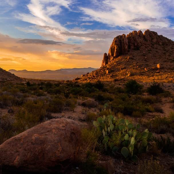 アメリカ内務省さんのインスタグラム写真 - (アメリカ内務省Instagram)「The sunset paints the sky with complementary colors along the Grapevine Hills Trail leading to Balanced Rock. #BigBend #NationalPark in Texas offers a chance to explore the Chihuahuan Desert while surrounded by the Chisos Mountains. Though a desert landscape, this place is far from deserted, so look for signs of wildlife. Grapevine Hills Trail is an easy walk that turns into a hike leading you up through beautiful boulder arrangements to the iconic Balanced Rock. In the #spring, bluebonnets, paintbrush, bi-color mustard, desert marigold, yucca and cacti blossoms add color to the #desert #landscape. Photo courtesy Matt Smith. #usinterior #findyourpark #travel」5月15日 0時30分 - usinterior