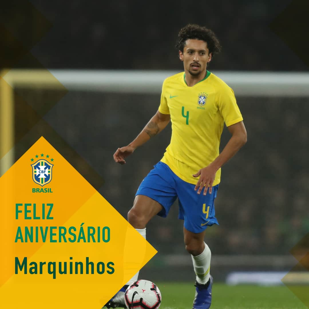 サッカー ブラジル代表チームさんのインスタグラム写真 - (サッカー ブラジル代表チームInstagram)「🏅 Tem campeão olímpico fazendo aniversário nesta terça 🏅 ⠀ Parabéns, Marquinhos! 🎉🎉」5月15日 1時03分 - cbf_futebol