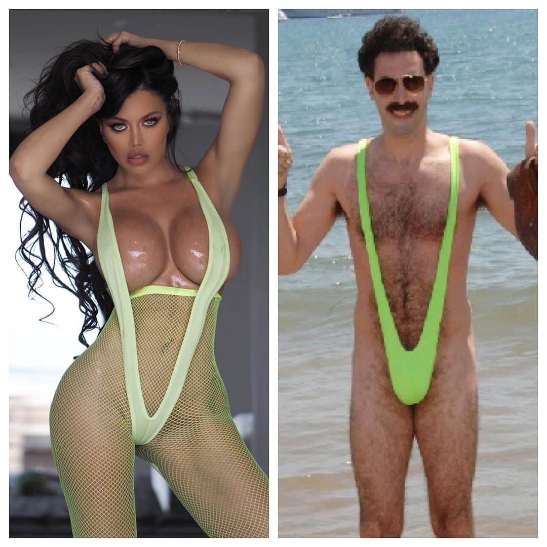 Italia Kashさんのインスタグラム写真 - (Italia KashInstagram)「Who wore it better #borat or i ? @sachabaroncohen @bagleyphoto_  #whoworeitbetter」5月15日 4時53分 - toochi_kash