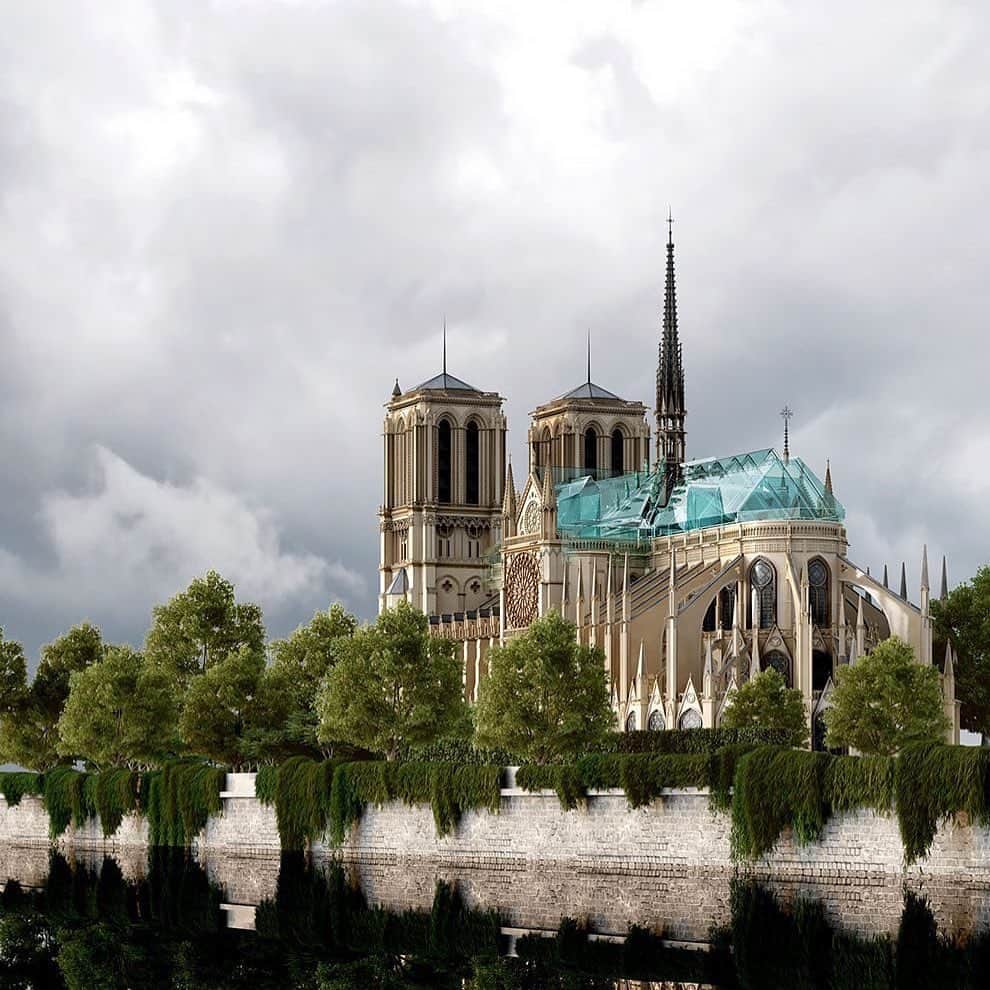 ELLE DECORさんのインスタグラム写真 - (ELLE DECORInstagram)「Should the iconic Notre-Dame cathedral be rebuilt with a glass roof? Architect @alex_nerovnya thinks so. “Can we dare to challenge history?” Nerovnya told ED Executive Editor @ingridabram. “Architecture as part of art can't be conservative. All of the greatest masterpieces once violated rules and broke historical tradition. I believe Notre-Dame deserves the same.” What do you think of this bold proposal? Click the link in our bio for more. 📸: via Nerovnya」5月15日 7時26分 - elledecor
