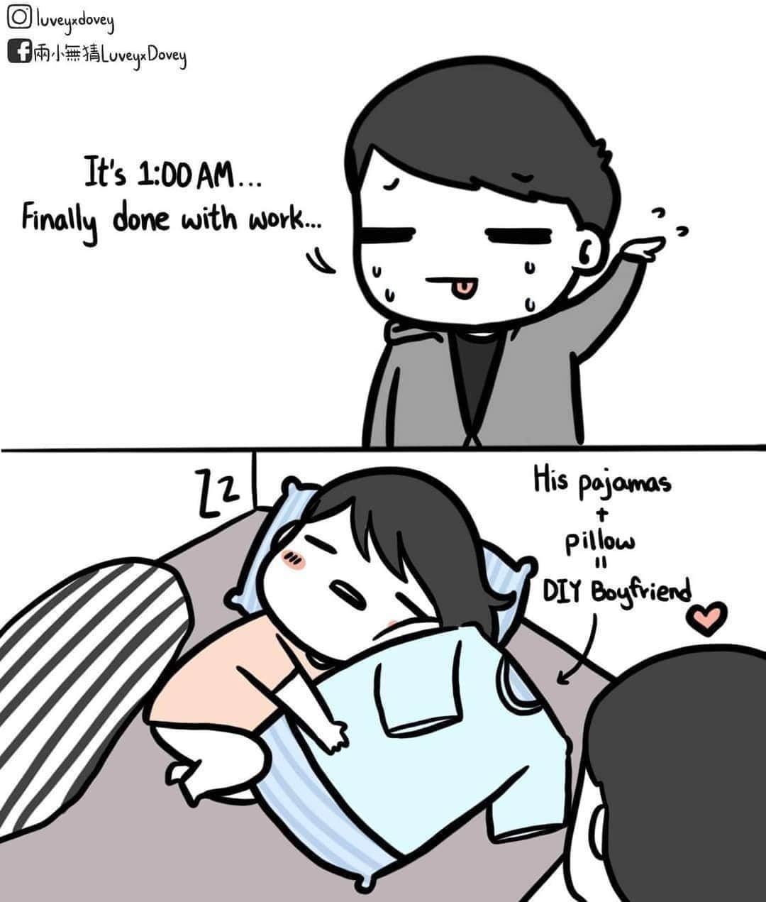 9GAGさんのインスタグラム写真 - (9GAGInstagram)「When you’re sleepy but bae is still working 💤 Follow @couple for more #couplegoals⠀ -⠀ ✏️ @luveyxdovey⠀ -⠀ #couple #relationship #relationshipgoals #comic #love #cute」5月15日 21時00分 - 9gag