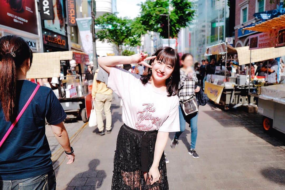 田島芽瑠さんのインスタグラム写真 - (田島芽瑠Instagram)「お洋服はsnidelだよ☺️💓 #명동카페 #명동 #명동맛집 #韓国旅行 #明洞 #snidel #夏コーデ」5月15日 21時34分 - meru_chan_official