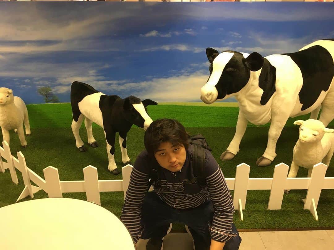 新山士彦さんのインスタグラム写真 - (新山士彦Instagram)「泰葉さんと大東と高島屋の大北海道展にいきました。泰葉さんとジェラートとシュークリーム食べました。大東はカルビ串に並んでました。牛の前でイキってました。高島屋の前の銅像の一番いいところに鳩がとまってました。」5月15日 14時59分 - sayaka_no_niiyan