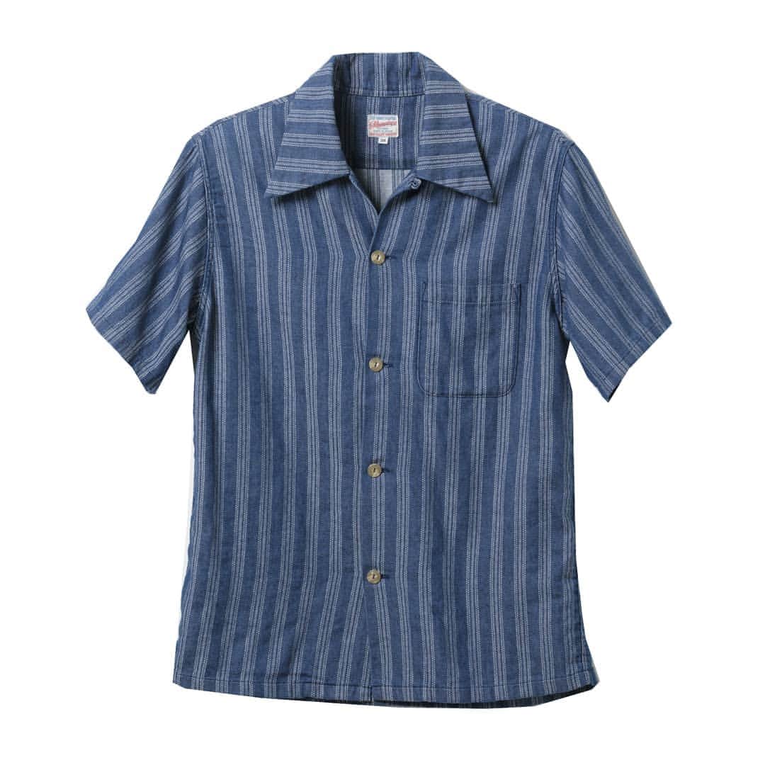 momotarojeansのインスタグラム：「06-075 Jaquard stripe shirts  #kojima #kurashiki #okayama #jeans #denim #denimday #denimporn #denimhead #selvedge #selvage #selvedgedenim #selvedgeforum #denimevolution #selvedgemurah #unionspecial #goingtobattle #madeinjapan #japanesedenim #fading #naturalfading #madebyhand #madeinjapan #jeanslife #vintagejeans #fade #selvedge #mensweardaily」