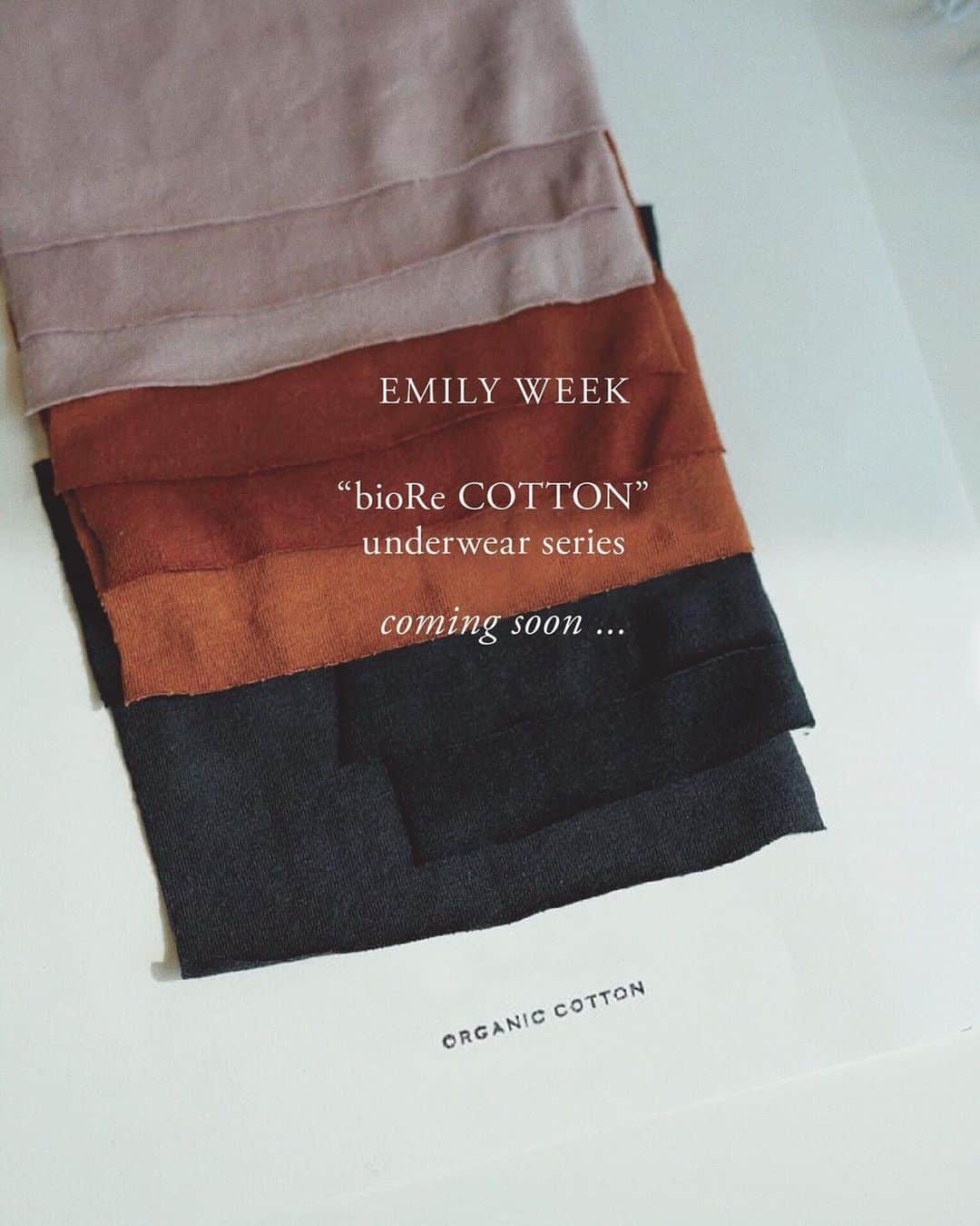 EMILY WEEKさんのインスタグラム写真 - (EMILY WEEKInstagram)「EMILY WEEK ''bioRe COTTON" underwear series comming soon... - 完売しておりました大人気の''bioRe COTTON"によるアンダーウェアシリーズが、アップデートしたデザインにて近日再販売予定です。  ブラやサニタリーショーツはさらに肌当たりを優しくデザインをリニューアル。新型となるブラパッド付きのキャミソール、ベアトップを増やした全5型の展開です。  日常もブルーデイも肌当たりのよい素材と気分の上がるデザインで、心地よく過ごして欲しい。 そんなEMILY WEEKの想いを込めたアイテムです。 - ［bioRe（ビオリ） COTTONとは］ スイスのREIMEI社が中心となり、1991年からインド、1994年からタンザニアで始められた「bioReプロジェクト」から生まれたオーガニックコットンです。 このプロジェクトの特徴は、単にオーガニックコットンを買い取るだけではなく、この地域で暮らす人々が自立していくための様々な仕組みを構築している点です。子どもたちへの教育、女性の自立支援にも力を入れています。 オーガニックコットンの栽培においては極力環境に負荷を与えず、その工程は第三者認証機関による厳しい検査を受け認証されています。 - #EMILYWEEK #reset #active #neutral #balance #aroma #organic #period #relax #design #typography #photography #innerwear #skinwear #underwear #biorecottn #organiccotton #camisole #sanitaryware #sanitaryshorts #baretop #sustainable #biorecotton」5月15日 17時08分 - emilyweek