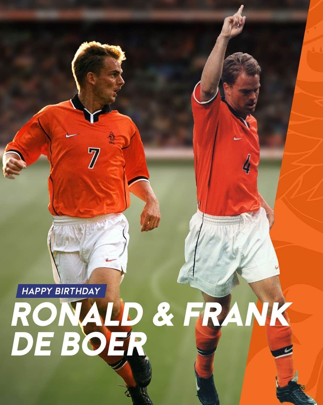サッカー オランダ代表チームさんのインスタグラム写真 - (サッカー オランダ代表チームInstagram)「Van harte gefeliciteerd met jullie 4️⃣9️⃣ste verjaardag, Frank en Ronald! 🎉 #frankdeboer #ronalddeboer #happybirthday #nederlandselftal #onsoranje」5月15日 18時47分 - onsoranje
